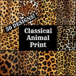 Classical Animal Print Journal Paper, Printable Paper, Vintage Journal Supplies, Journal Inserts