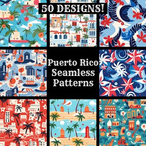Puerto Rico Textile Pattern Puerto Rico Seamless Pattern: Tropical Digital Paper (PNG, 300 Dpi) - Etsy