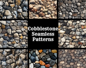 Cobblestone Seamless Digital Paper, Printable Scrapbook Paper Seamless Textures, Instant Download, Commercial Use Cobblestone Pattern Bundle