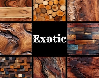 Digitaal papier met exotische houtstructuren: naadloze plakboekachtergronden (digitale download)