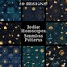 Zodiac Horoscopes Seamless Patterns: Scrapbook Paper (digital Download ...