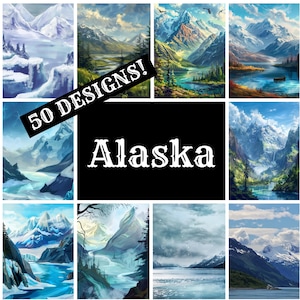 Alaska Journal Paper, Alaska Printable Paper, Vintage Journal Supplies, Journal Inserts