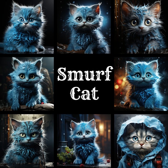  Smurf Cat Sticker Decal : Handmade Products