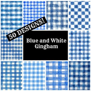 Blue and White Gingham Journal Paper, Printable Paper, Vintage Journal Supplies, Journal Inserts