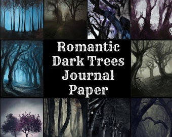Dark Trees Journal Paper: Romantic Vintage Designs (PNG Digital Download)