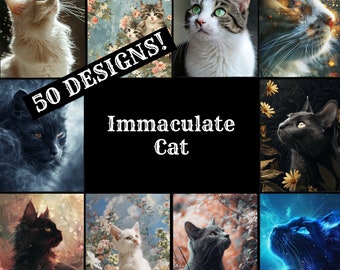 Vintage Cat Journal Printables: Scrapbook Paper, 50 Designs (Digital Download)