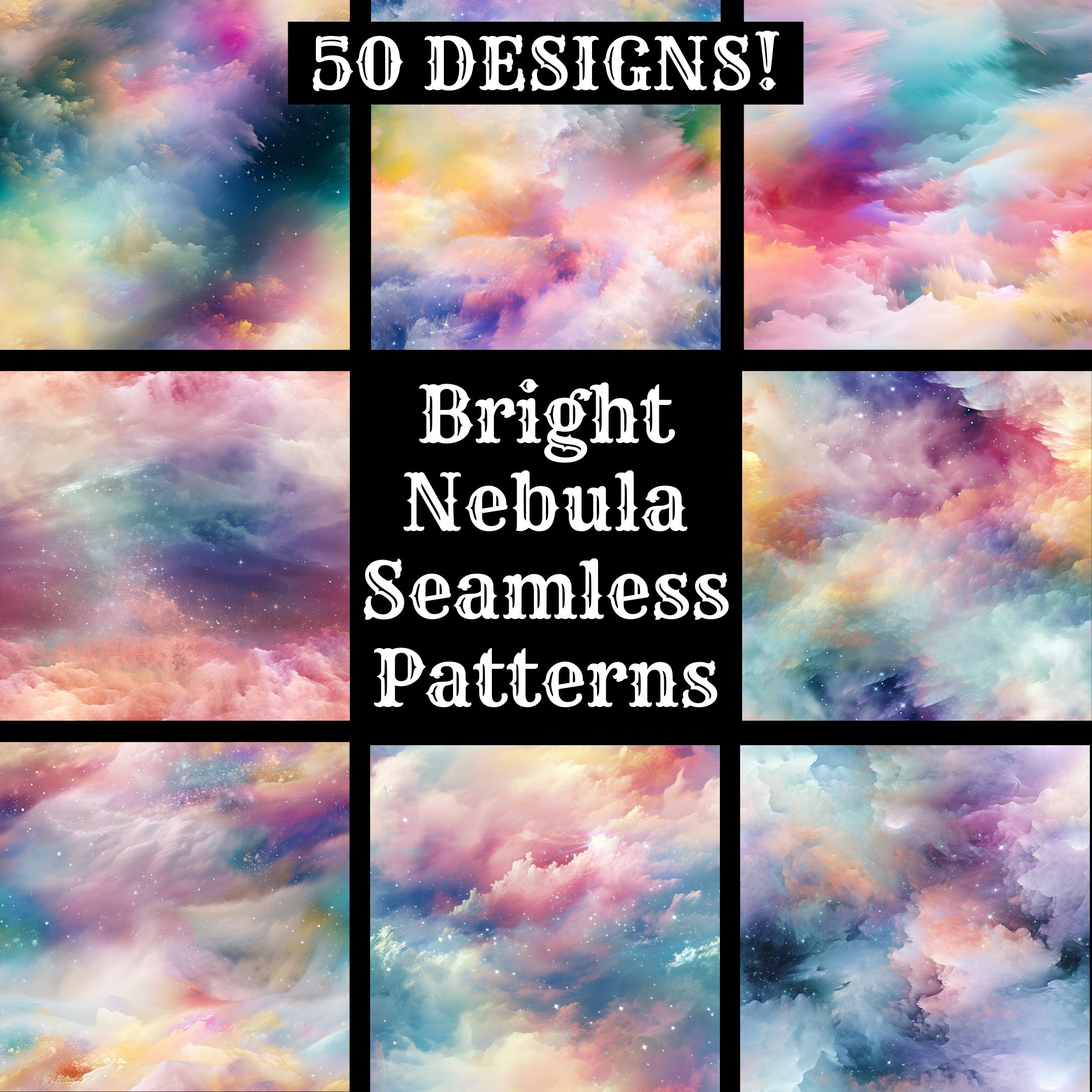 限定値下！！新品未開封☆NEBULA BRIGHT IMAGE SEAMLESS Bright Nebula Seamless Digital Paper, Printable Scrapbook