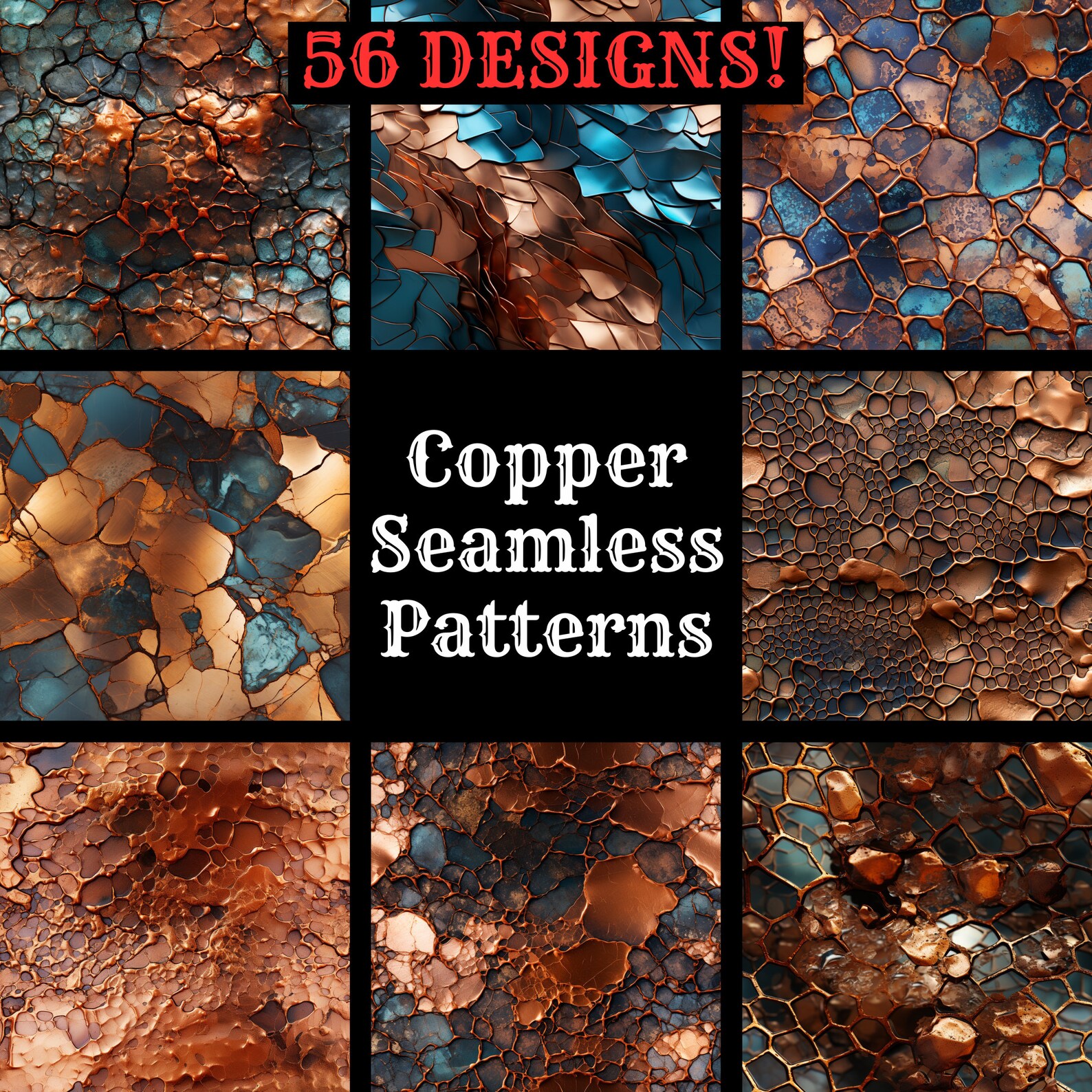 Seem Less Copper Texture Copper Seamless Textures: Printable Scrapbook Paper (digital Download ...
