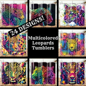 Leopard Tumbler Wrap Bundle: Mehrfarbige Designs (24 Pack) (Digitaler Download)