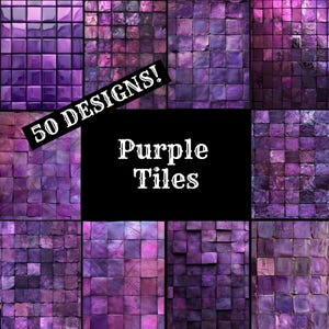 Purple Tiles Journal Paper, Purple Tiles Printable Paper, Vintage Journal Supplies, Journal Inserts