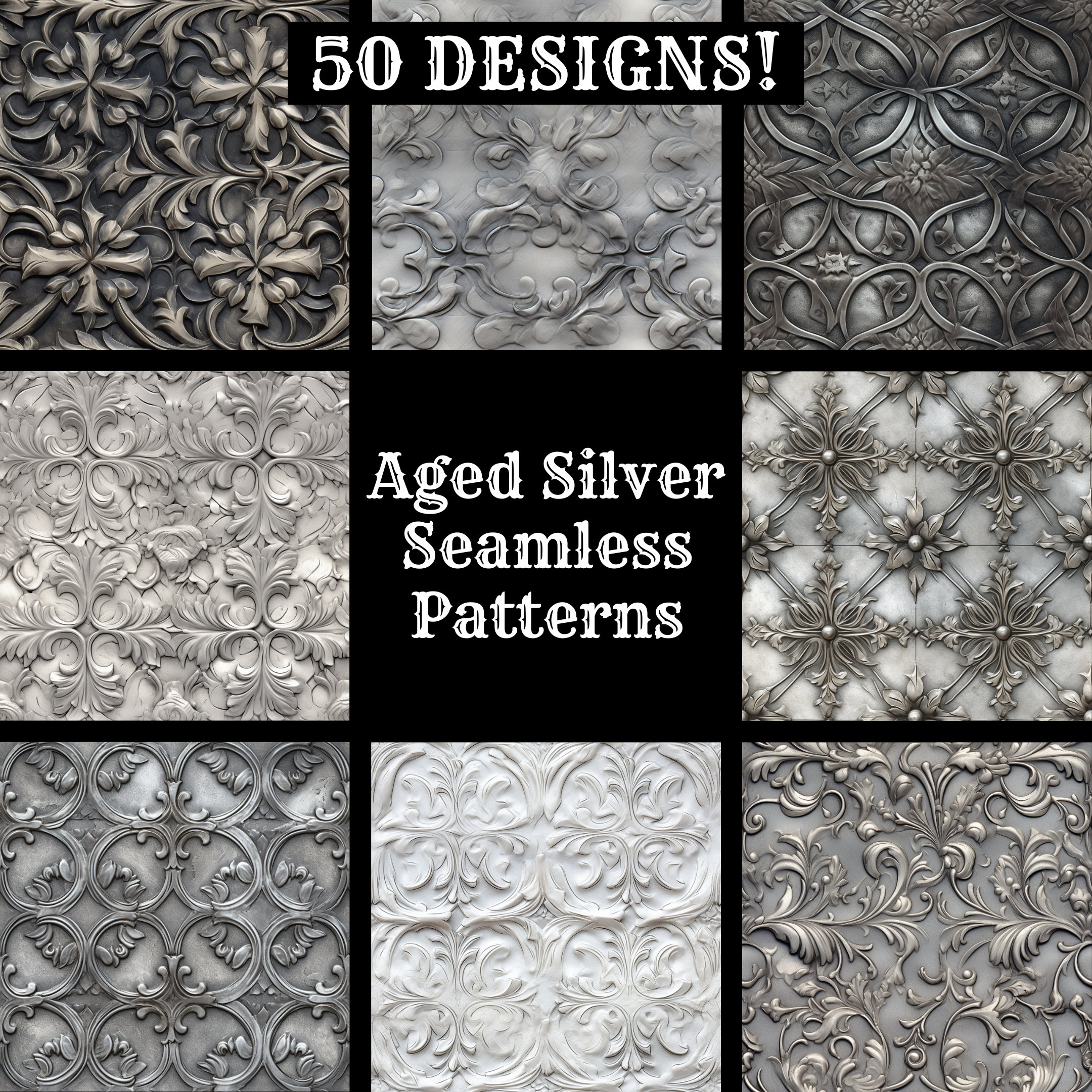 Aged Silver Seamless Pattern: Printable Texture (digital Download) - Etsy