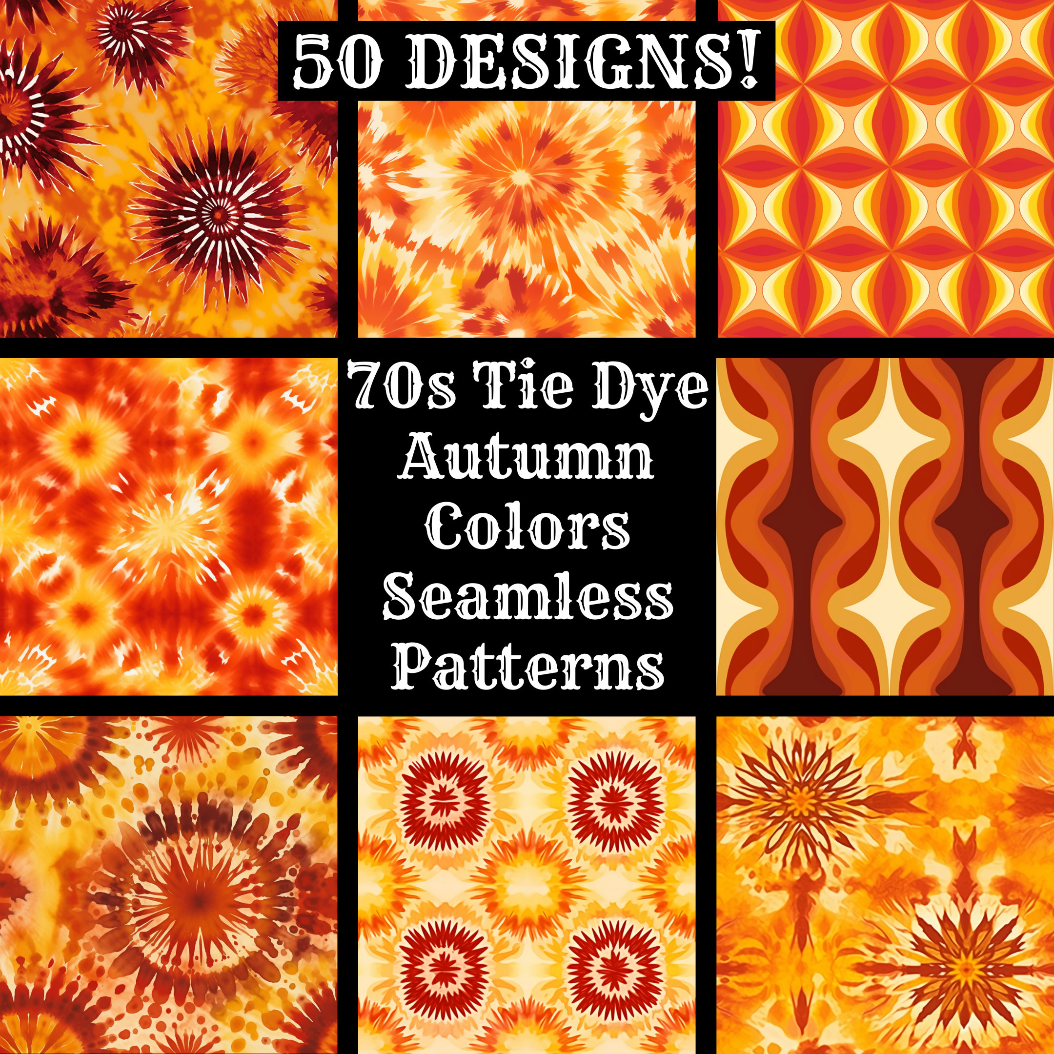 70s style tie dye