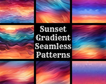 Sunset Gradient Seamless Paper: 55 PNG Textures (Digital Download)