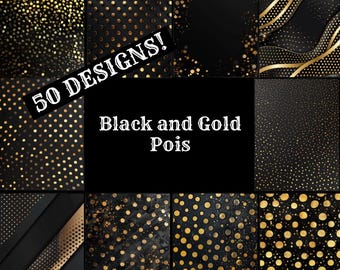 Black and Gold Pois Journal Paper, Black and Gold Pois