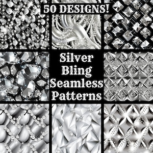 Silber Bling nahtlose digitales Papier, druckbare Scrapbook Papier nahtlose Texturen, digitale Sofort Download Silber Bling Hintergrundtextur