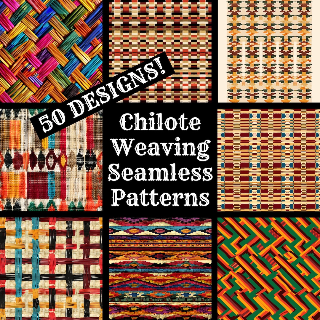 Chilote Weaving Seamless Patterns: 50 PNG Digital Papers (digital ...