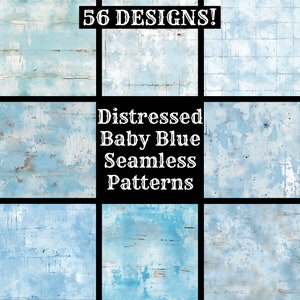 Distressed Baby Blue Seamless Digital Paper, Printable Scrapbook Paper Seamless Textures, Instant Download, Commercial Use Distressed Blue