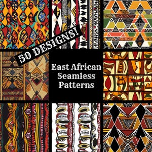 Carta digitale senza soluzione di continuità dell'Africa orientale, carta per album stampabile, texture senza soluzione di continuità, download digitale istantaneo