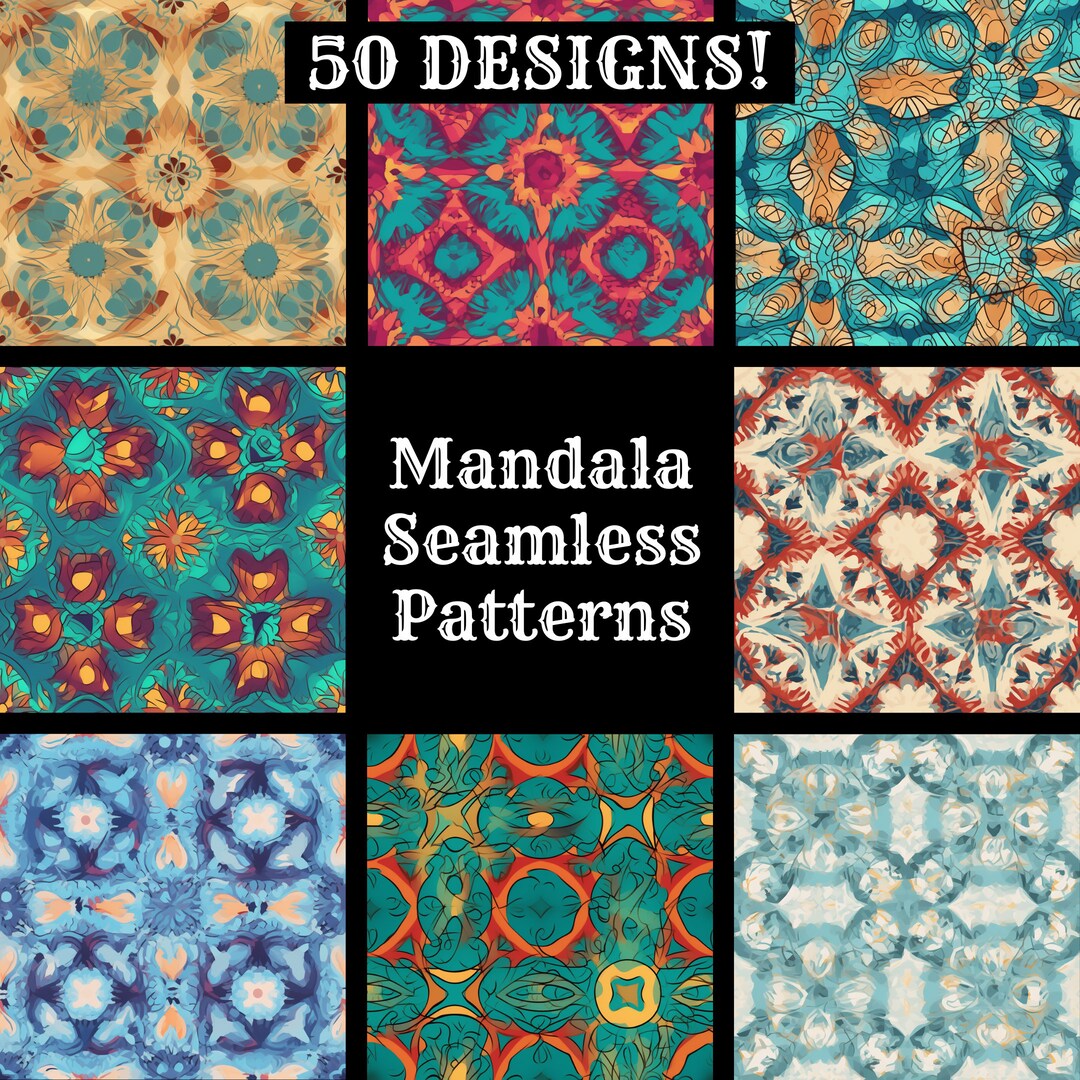 Mandala Seamless Digital Paper, Printable Scrapbook Paper Seamless ...