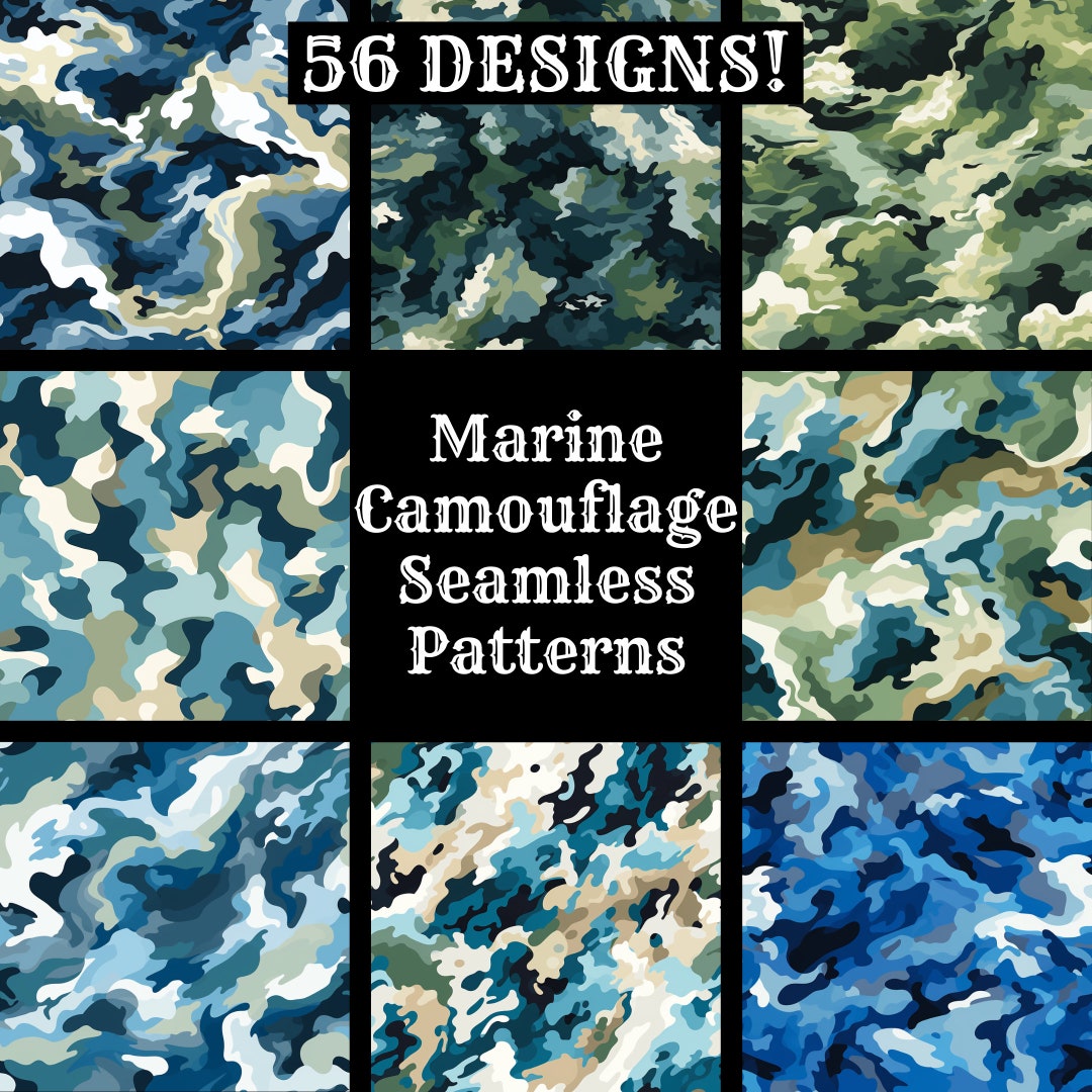 Usmc Patterns Marine Camouflage Seamless Pattern: 56 Digital Papers (digital Download ...