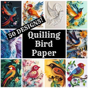 Papel para diário Quilling Bird Paper, Papel para impressão Quilling Bird Paper, Suprimentos para diário Vintage Quilling Bird Paper, Encartes para diário