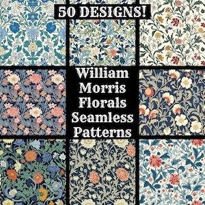 William Morris bloemen naadloos digitaal papier, afdrukbaar plakboekpapier naadloze texturen, digitale Instant Download naadloze William Morris