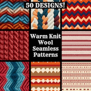 Warme stricken Wolle nahtlose digitales Papier, druckbare Scrapbook Papier Nahtlose Texturen, digitale Sofortiger Download nahtlose warme Strickwolle Muster