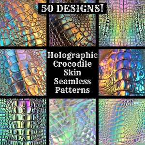 a collection of holographic skin seamless patterns
