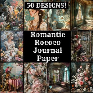 Romantic Rococo Journal Paper, Romantic Rococo Printable Paper, Vintage ...
