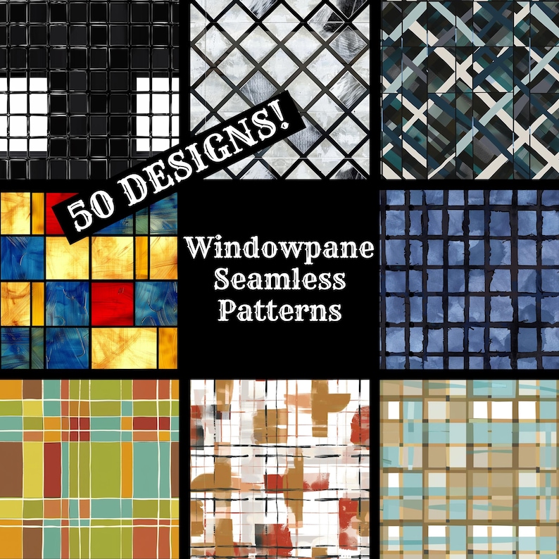 Window Pattern Template Windowpane Seamless Pattern: Printable Digital Paper (PNG) - Etsy