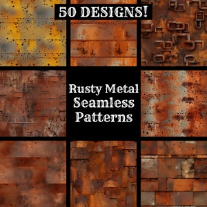 Rusty Metal Seamless Digital Paper, Printable Scrapbook Paper Seamless Textures, Digital Instant Download Seamless Rusty Metal Pattern