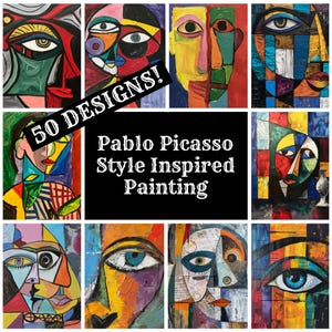 Pablo Picasso Style Inspired Painting Journal Paper, Pablo Picasso Printable Paper, Vintage Pablo Picasso Journal Supplies, Journal Inserts