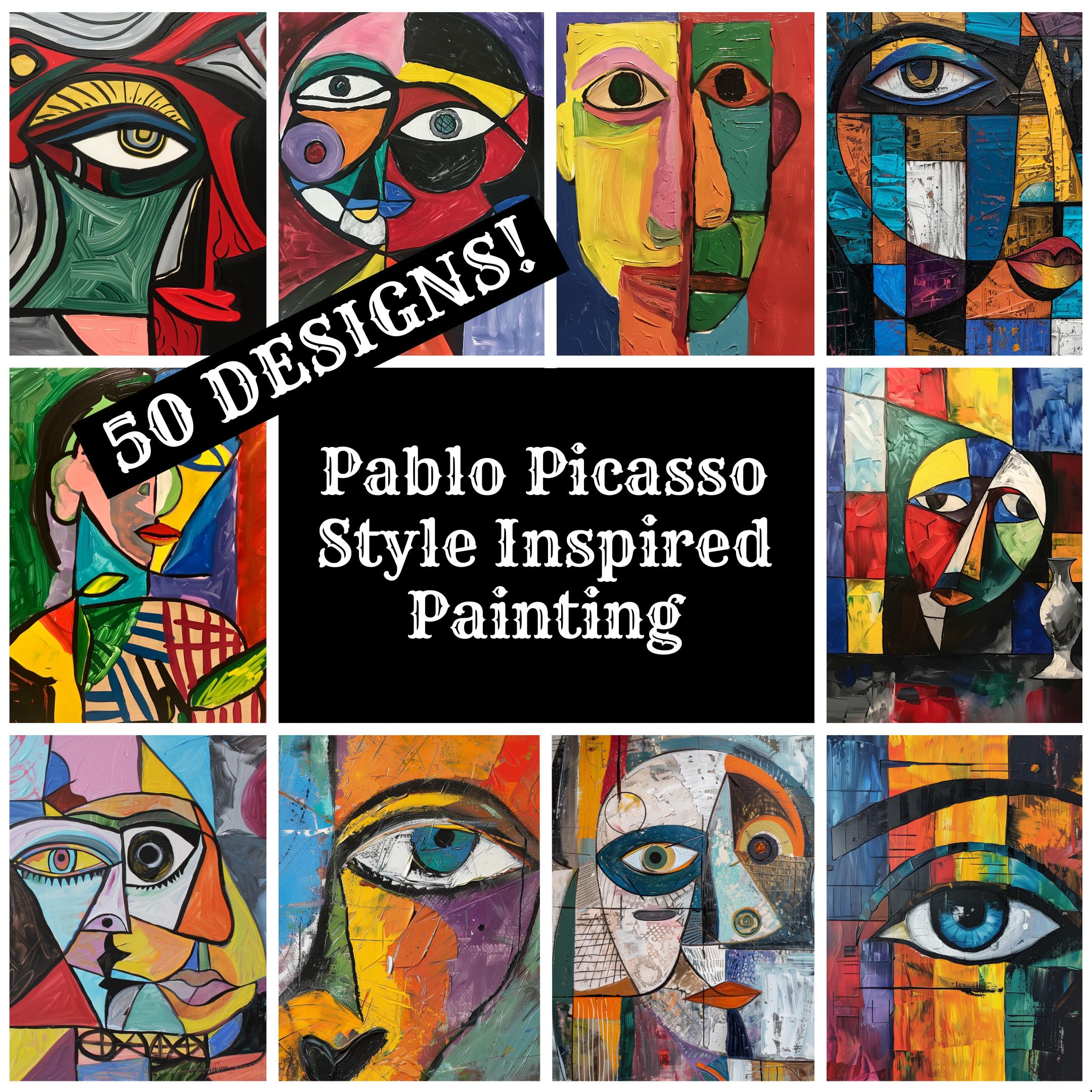 ピカソ風　絵 ピカソ風の絵画用紙：ヴィンテージジャーナルインサート（PNGデジタル