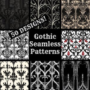 Gothic Seamless Patterns: Printable Scrapbook Paper (digital Download ...