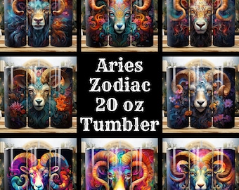 Aries Zodiac Tumbler Wrap Bundle: 20oz Skinny Tumbler Designs (Digital Download)