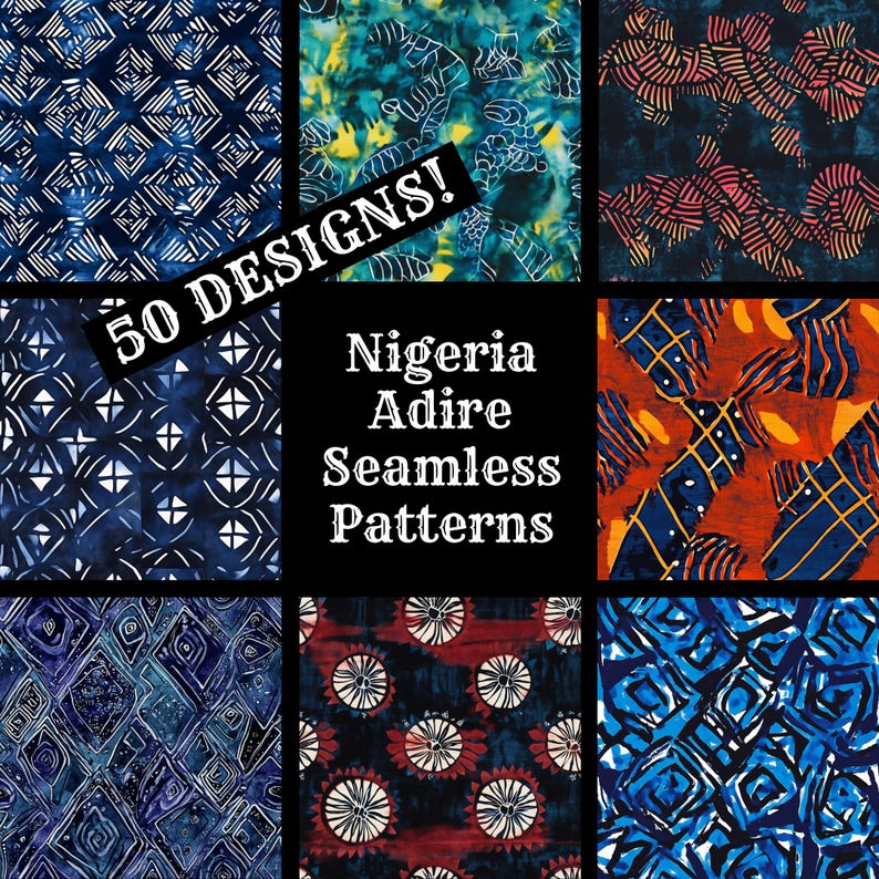 a series of nine patterns with the words, 50 designs
