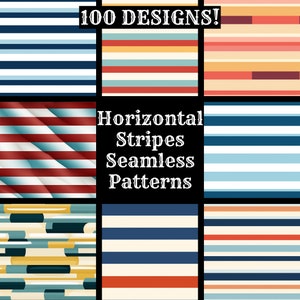 Horizontal Stripes Seamless Digital Paper, Printable Scrapbook Paper Seamless Textures, Instant Download, Commercial Use Stripe Pattern