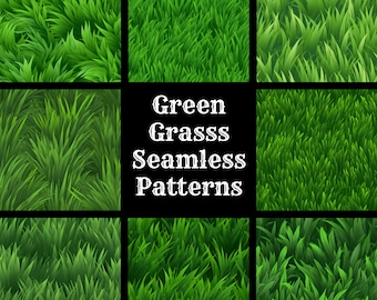 Green Grass Seamless Pattern: Scrapbook Paper Textures (Digital Download)