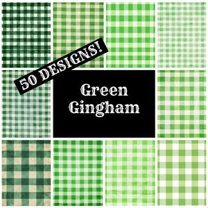 Green Gingham Journal Paper, Printable Paper, Vintage Journal Supplies, Journal Inserts