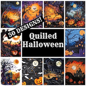 Quilled Halloween Journal Paper, Quilled Halloween Printable Paper ...