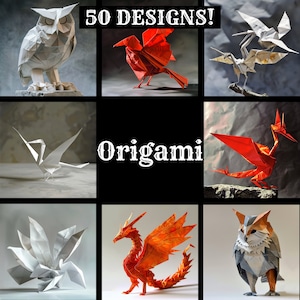 Origami Papier, Origami druckbares Papier, Vintage Origami, Origami Journal Zubehör, Origami Journal Einsätze Origami hohe Auflösung