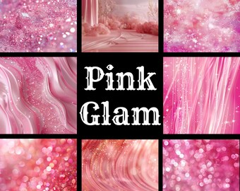 Pink Glam Digital Paper: High-Resolution Scrapbook Backgrounds (Digital Download)