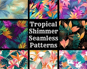 Tropical Shimmer Seamless Patterns: Scrapbook Paper (Digital Download)