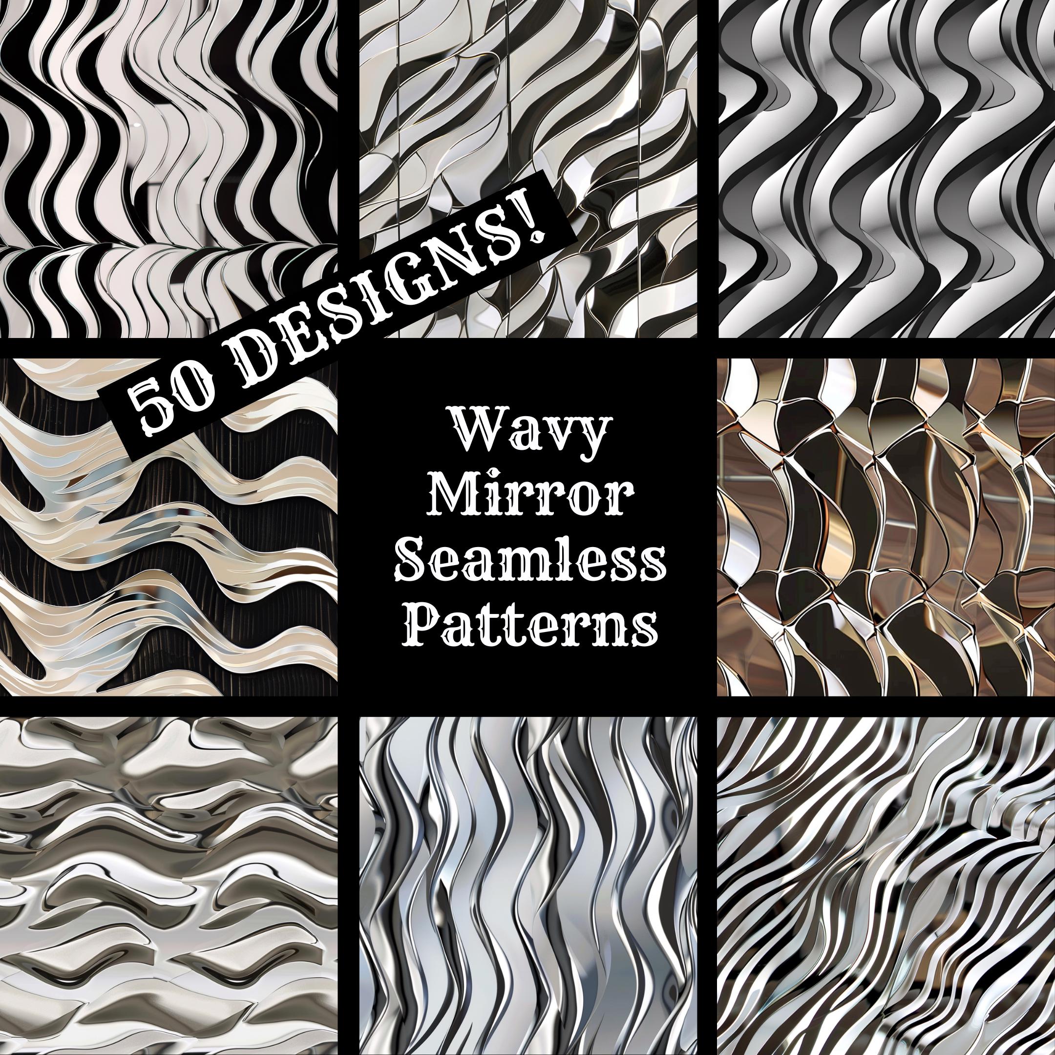 Mirror Random Pattern Wavy Mirror Seamless Patterns: 50 PNG Digital Papers (digital Download ...