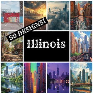 Illinois Journal Paper, Illinois Printable Paper, Vintage Journal Supplies, Journal Inserts