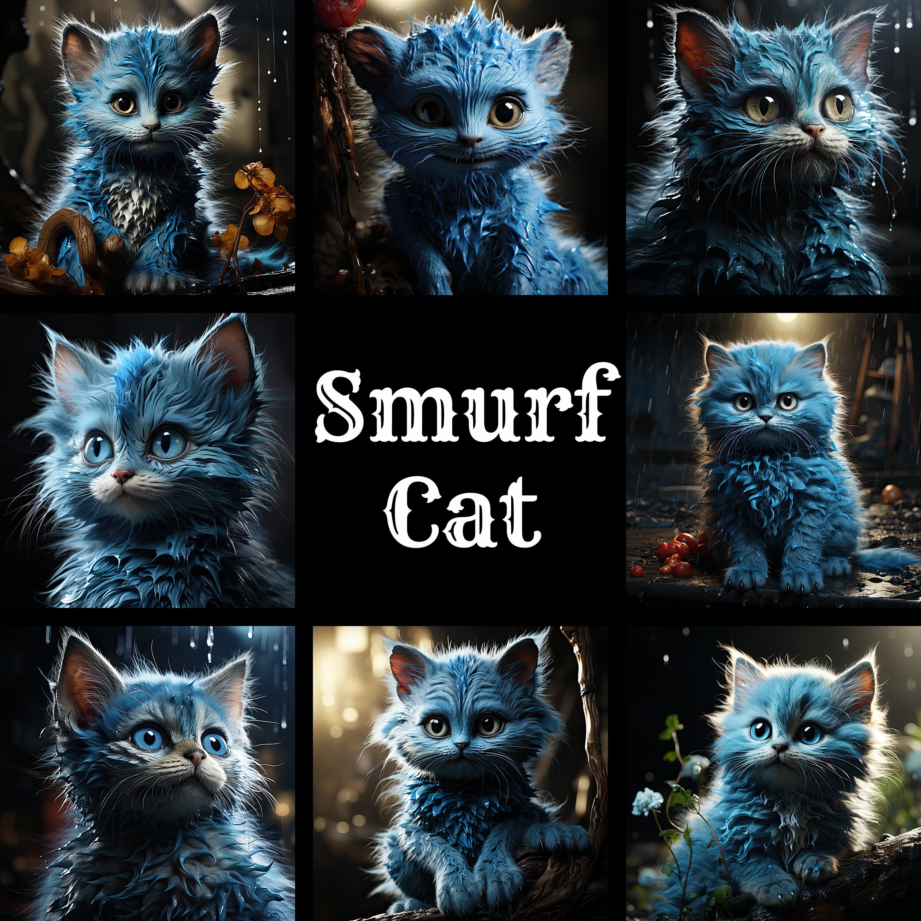 Smurf Cat Graphic · Creative Fabrica