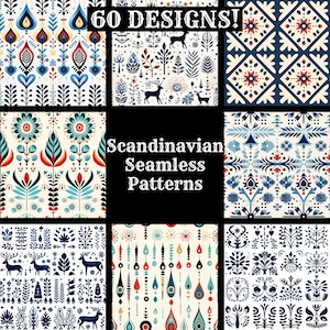 Skandinavische nahtlose digitales Papier, druckbare Scrapbook Papier nahtlose Texturen, sofortiger Download, kommerzielle Nutzung skandinavisches Muster
