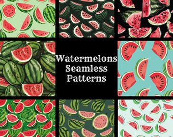 Watermelon Seamless Pattern: Scrapbook Paper, Fabric Print (Digital Download)