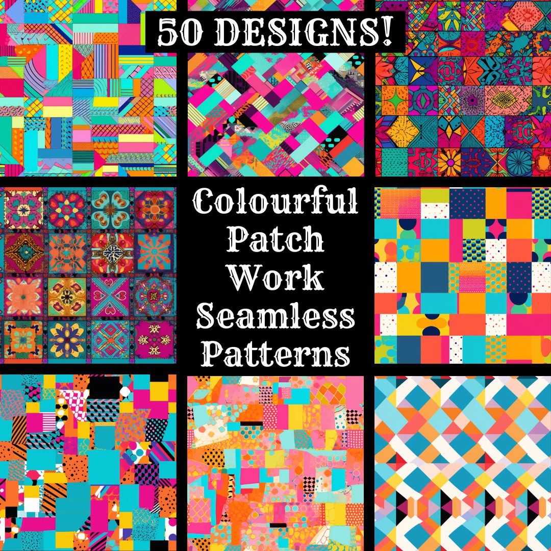 Colorful Patchwork Seamless Pattern: Scrapbook Paper (digital Download ...