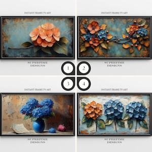 Autumn Hydrangea Floral Painting: Frame TV Art Screensaver (Digital Download)